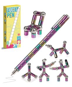 Magnetic Fidget Pen – Stocking Stuffers for Teens, Boys & Girls | Cool Fidget Toy Pen for Stress Relief, Creativity & Focus | Fun Gift for Kids, Men, Him, Husband, or Adults | Shape-Shifting Magnetic Pen