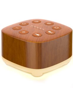 Meditation White Noise Machine – 30 Soothing Sounds, 12 Night Light Options, 5 Auto-Off Timers | Portable Sleep Sound Machine for Baby, Kids & Adults | USB & AC Powered | Wood Grain Design